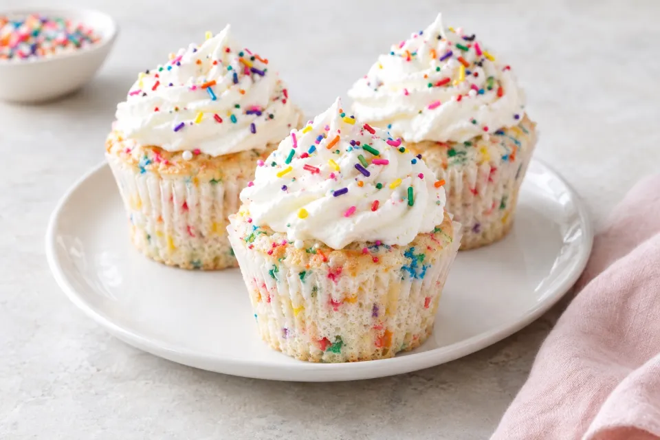 Funfetti Angel Food Cupcakes