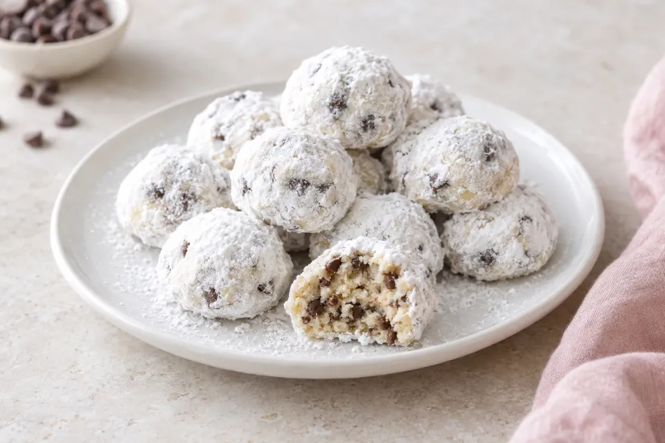 Chocolate Chip Snowball Cookies