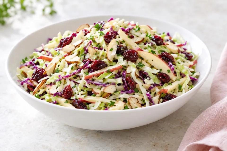Cranberry Almond Apple Slaw