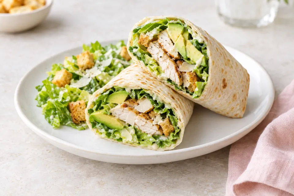 Avocado Chicken Caesar Wrap