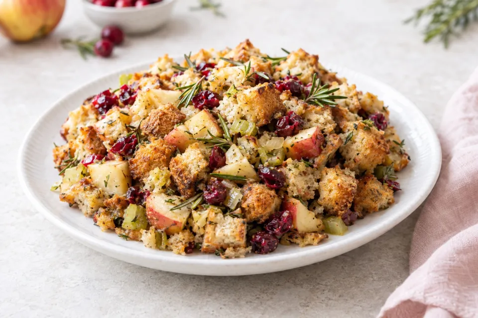 Apple Cranberry Rosemary Stuffing