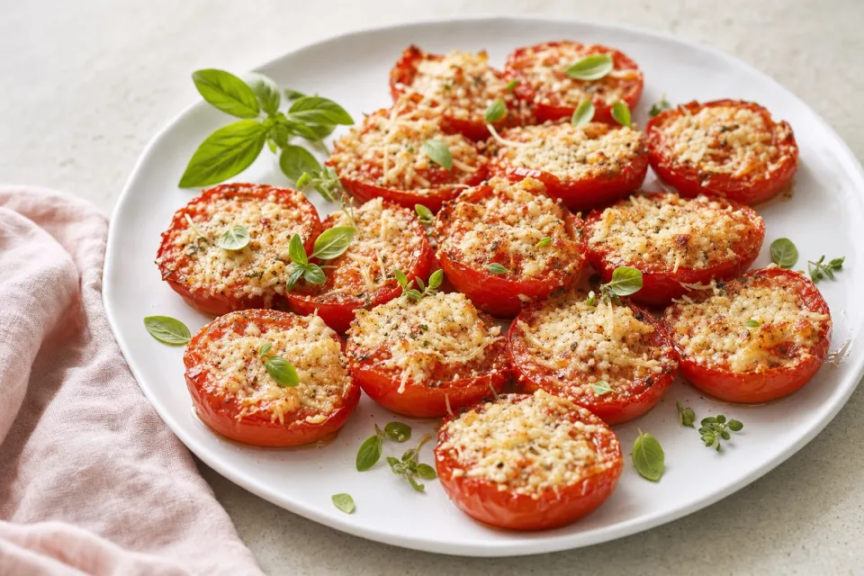Parmesan and Asiago Cheese Roasted Tomatoes