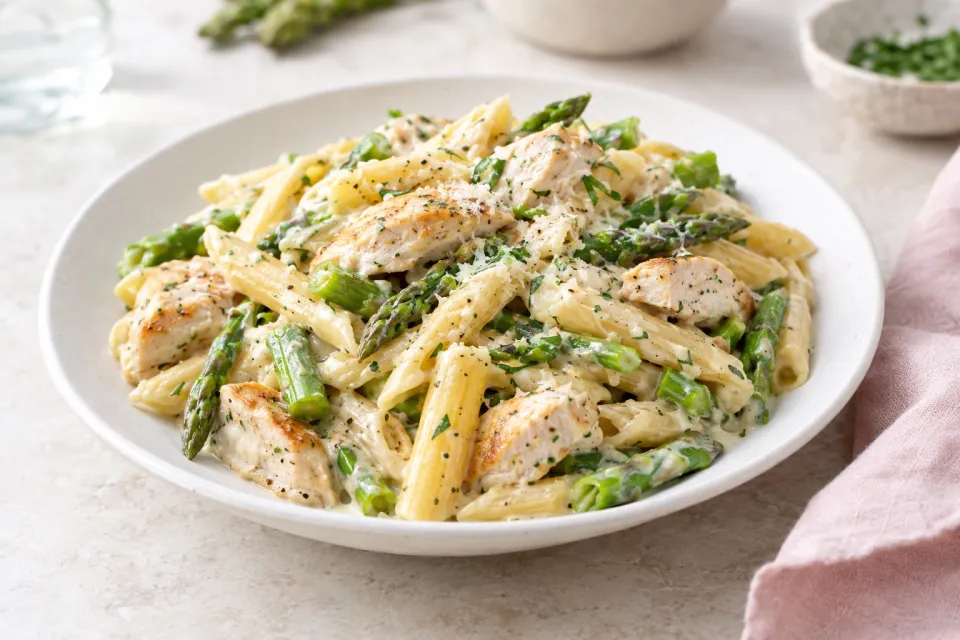 Creamy Chicken Asparagus Pasta