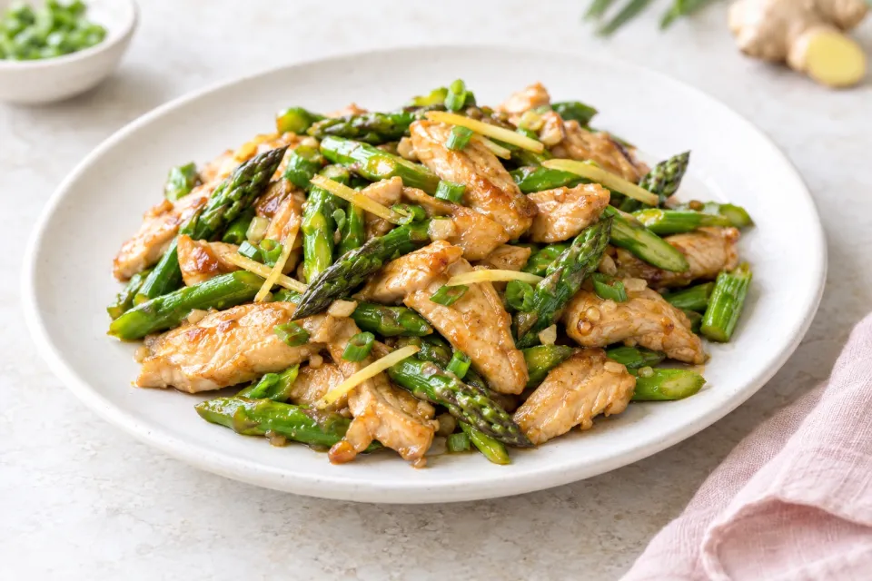 Ginger Chicken Stir-Fry with Asparagus