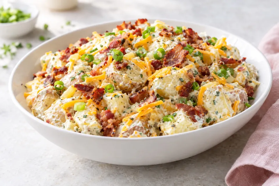 Cheddar Bacon Ranch Potato Salad