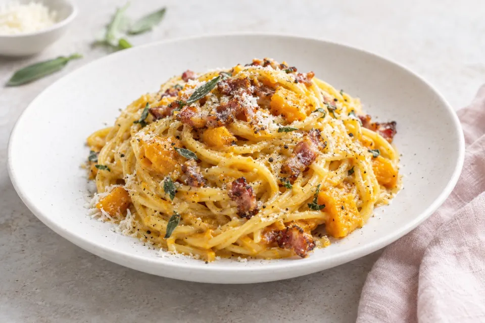 Butternut Squash Pasta Carbonara