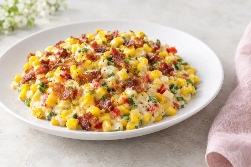 Creamy Confetti Corn with Bacon
