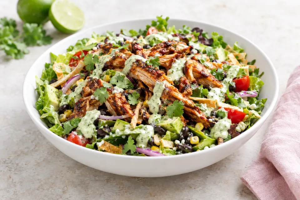 BBQ Chicken Salad with Cilantro Lime Ranch