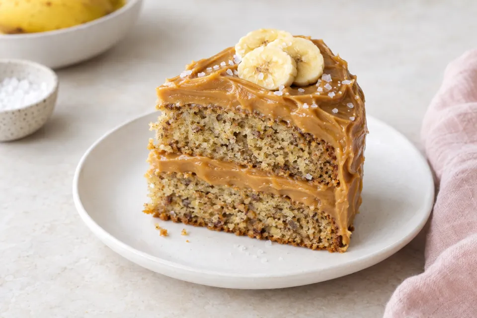 Banana Cake with Salted Caramel Frosting