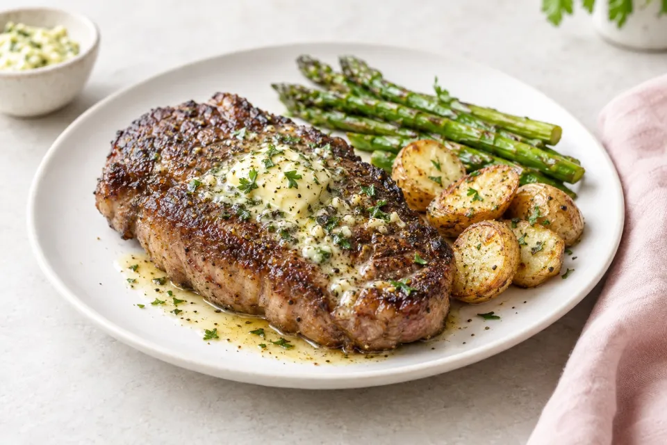Skillet Seared Steak with Garlic Butter