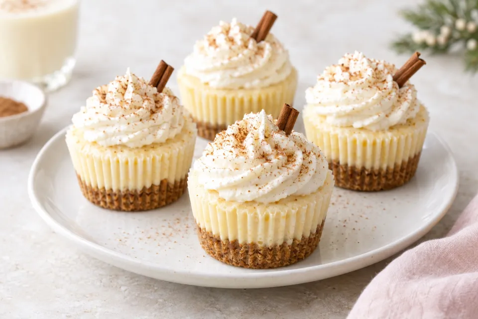 Eggnog Cheesecake Cupcakes
