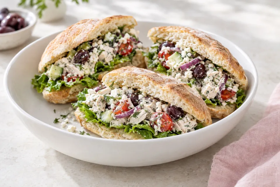 Greek Chicken Salad Sandwiches