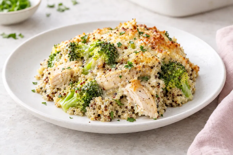 Creamy Chicken Broccoli Casserole with Quinoa