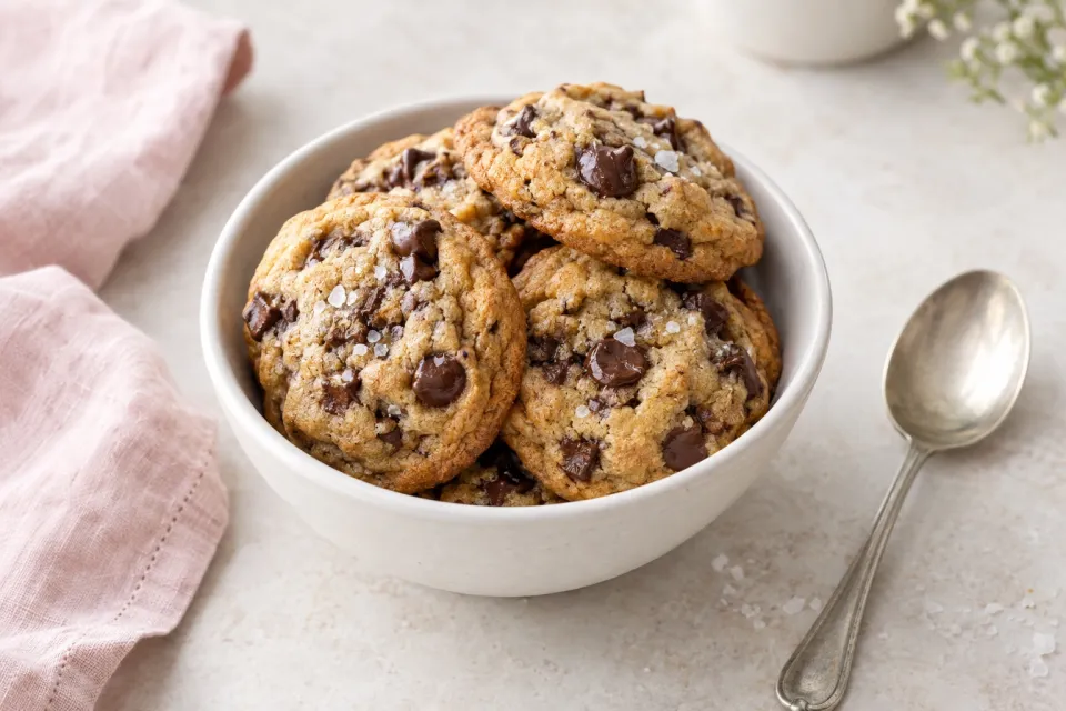 Browned Butter Salted Chocolate Chip Cookies