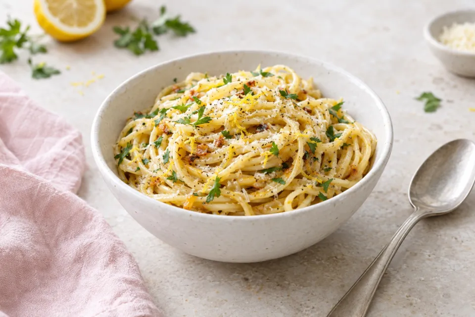 Browned Butter Lemon Pasta – a 15 Minute Meal