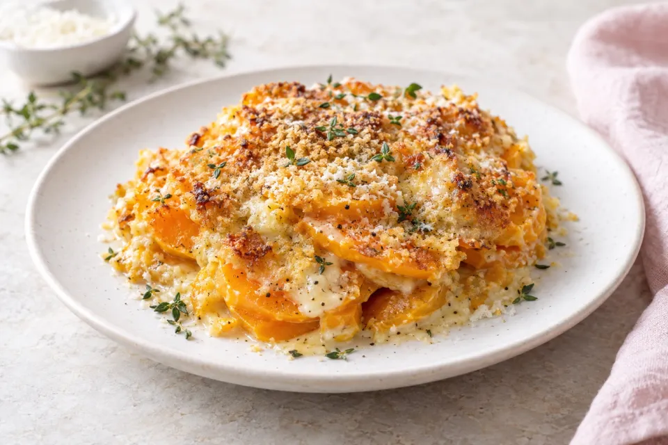Parmesan Butternut Squash Gratin