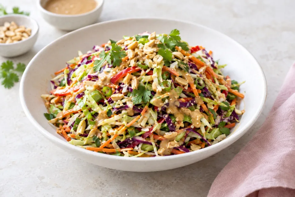 Asian Slaw with Peanut Dressing