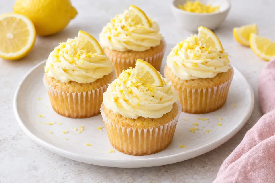 Lemon Cupcakes with Lemon Buttercream Frosting