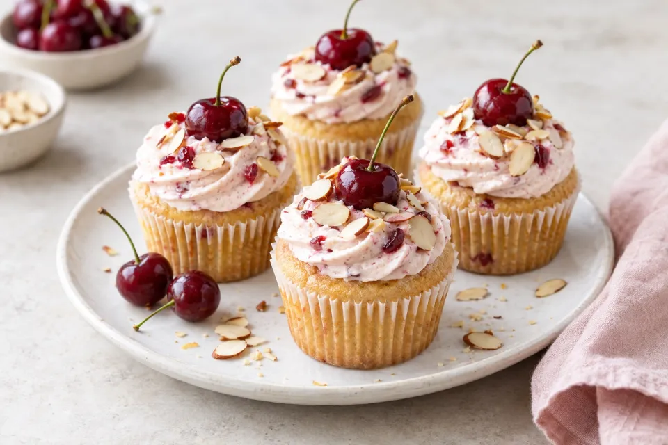 Cherry Almond Cupcakes