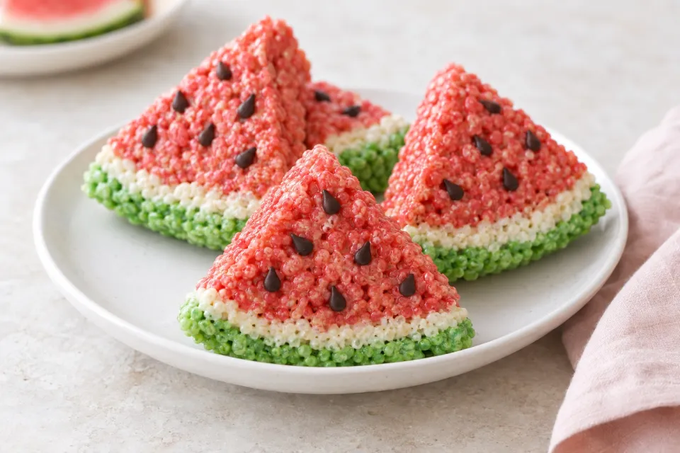 Watermelon Rice Krispie Treats