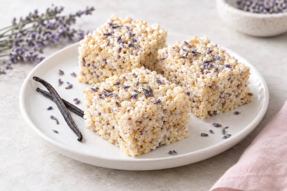 Lavender-Vanilla Bean Rice Krispie Treats