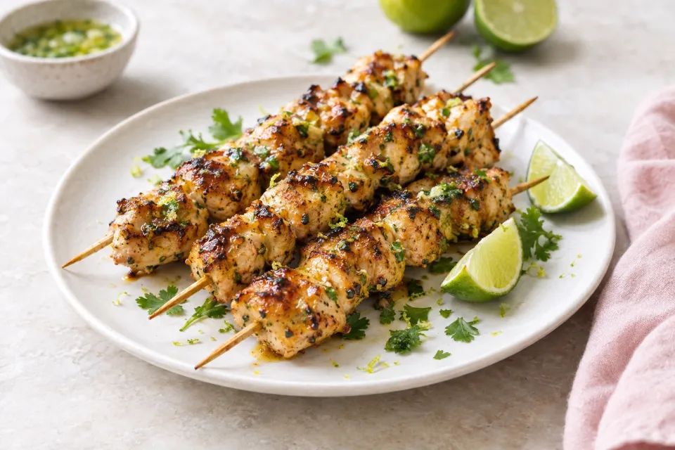 Honey Lime Chicken Skewers