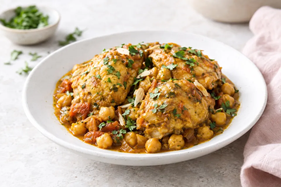 Slow Cooker Chicken and Chick Pea Tagine