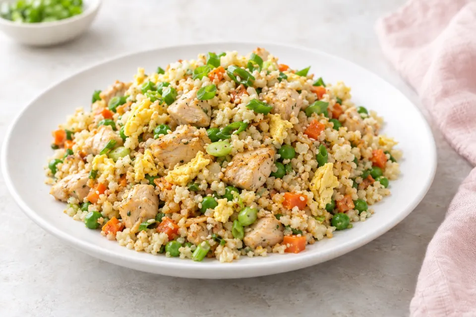 Cauliflower Chicken Fried "Rice"