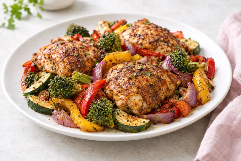 One Pan Cajun Chicken and Veggies