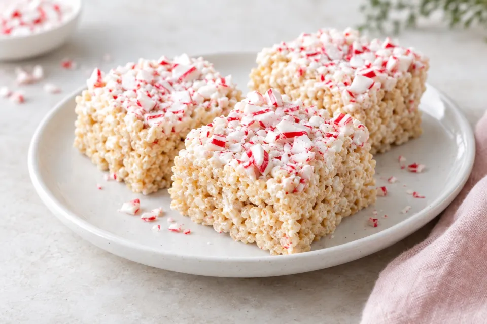 Peppermint Rice Krispie Treats