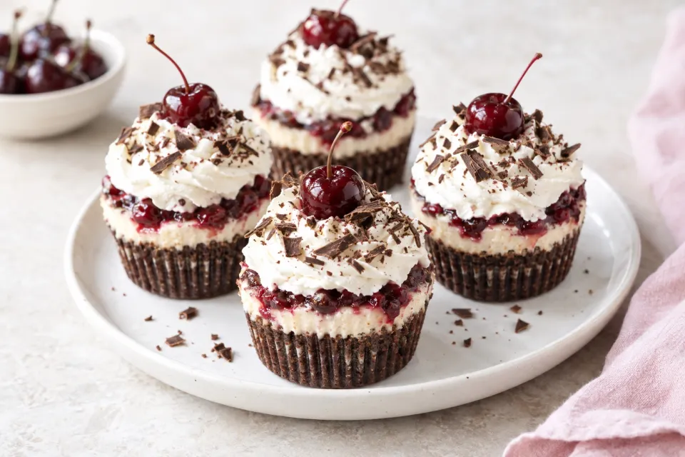 Black Forest Cheesecake Cupcakes