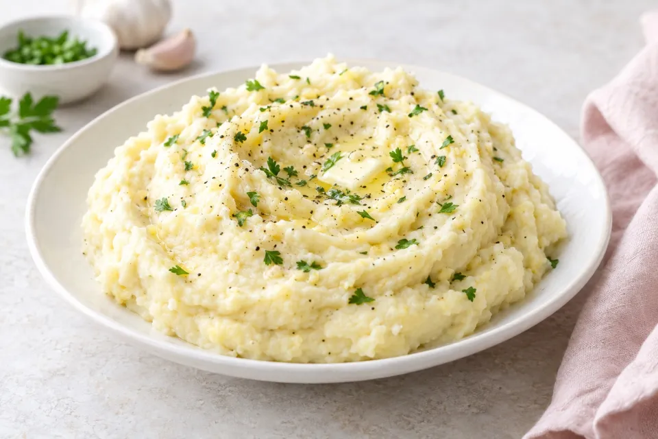 Slow Cooker Creamy Garlic Mashed Potatoes