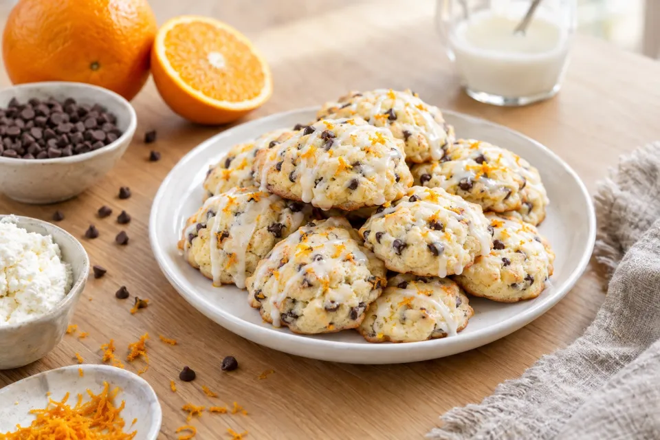 Orange Chocolate Chip Ricotta Cookies