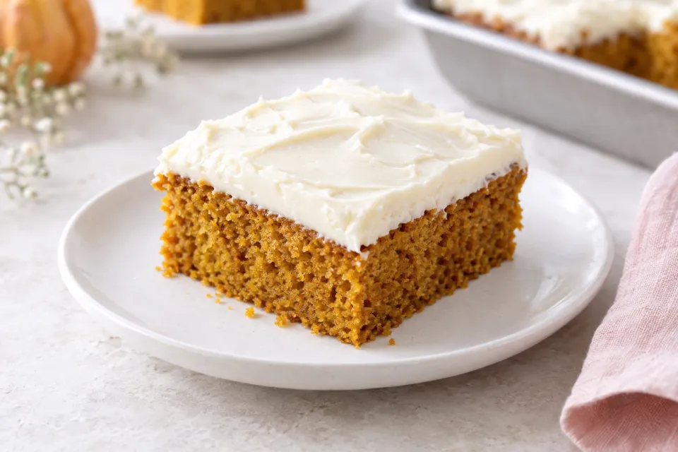 Pumpkin Sheet Cake with Cream Cheese Frosting