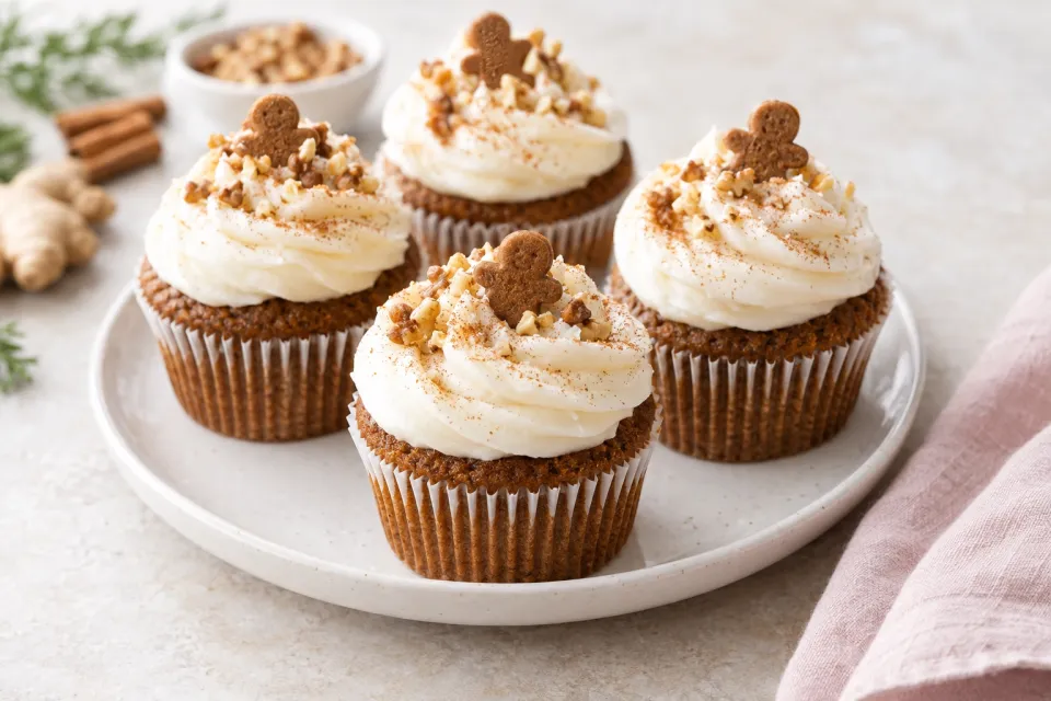 Gingerbread Cupcakes with Cream Cheese Frosting
