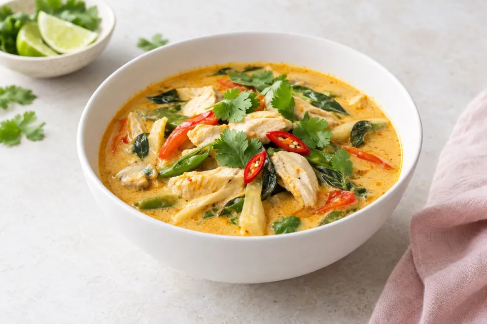 Thai Coconut Curry Chicken Soup