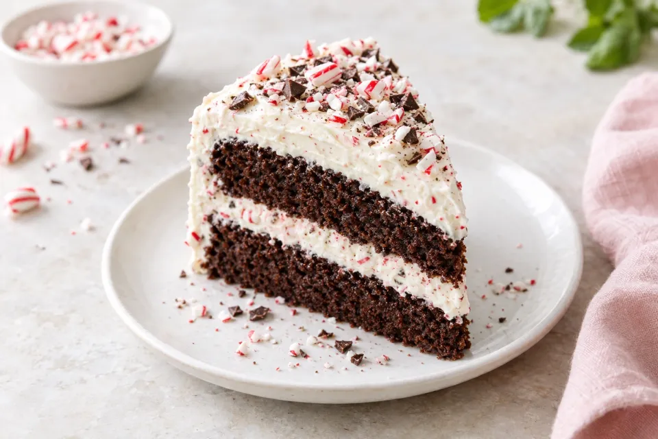 Peppermint Chocolate Cake with Peppermint Buttercream Frosting