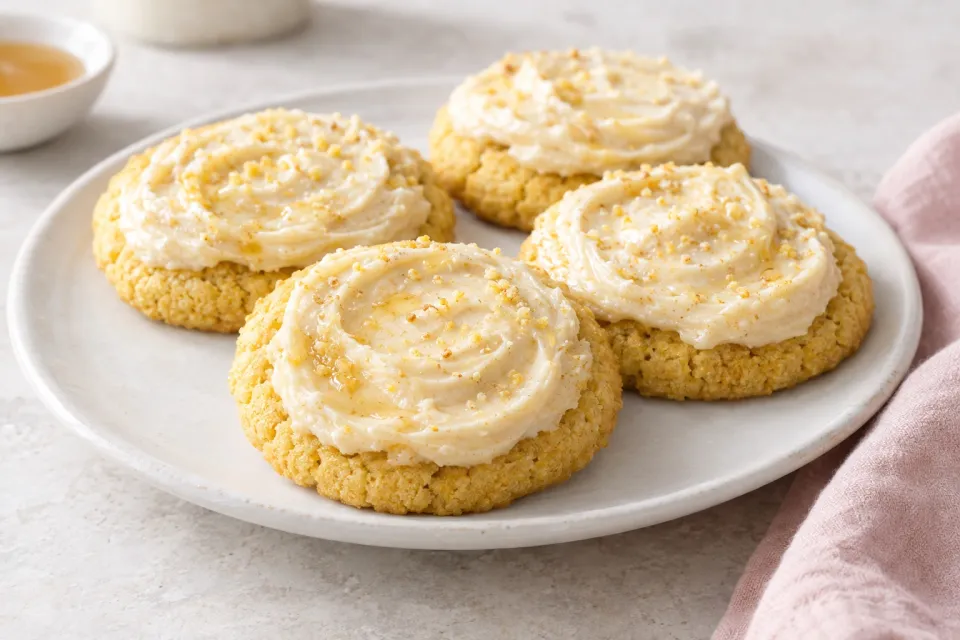 Cornbread Sugar Cookies with Honey Butter Frosting