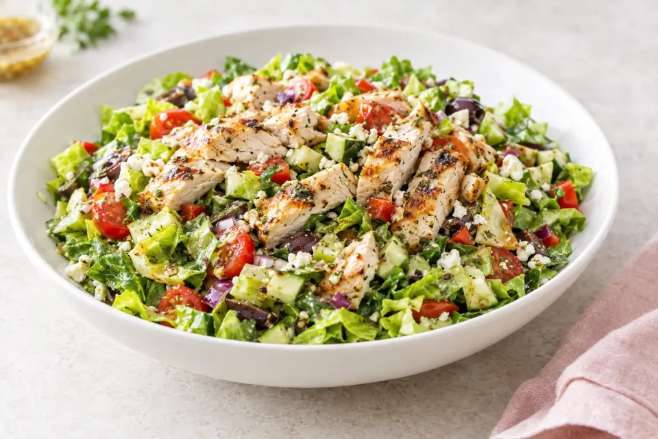Grilled Chicken Chopped Salad with Italian Dressing