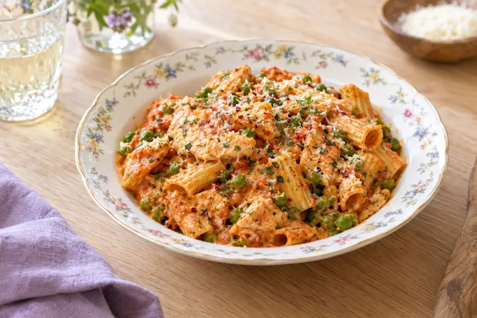 Rigatoni with Spicy, Creamy Marinara