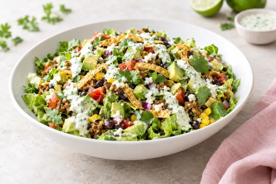 Mexican Chopped Salad with Greek Yogurt Cilantro Lime Ranch