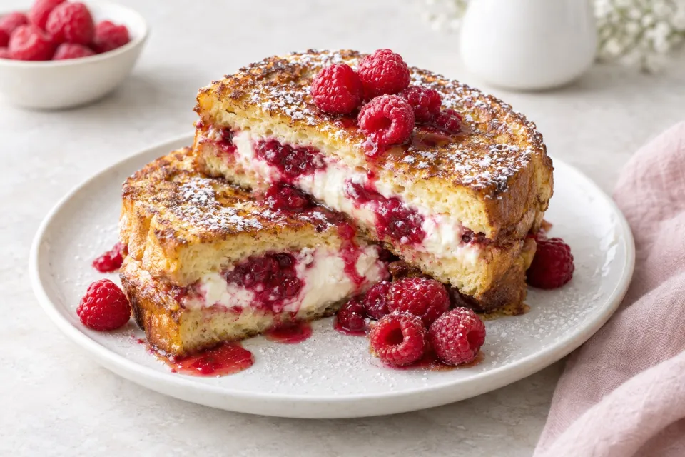 Raspberry Cheesecake Stuffed French Toast