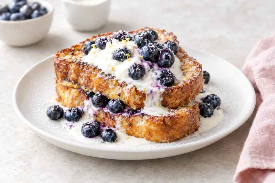 Blueberries and Cream French Toast