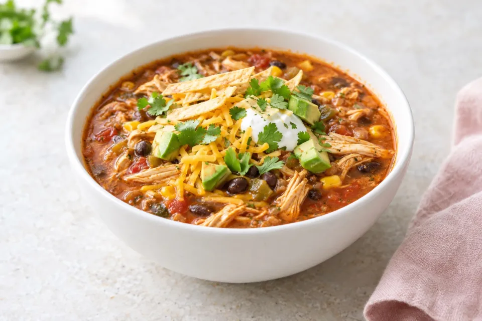 Slow Cooker Chicken Enchilada Soup