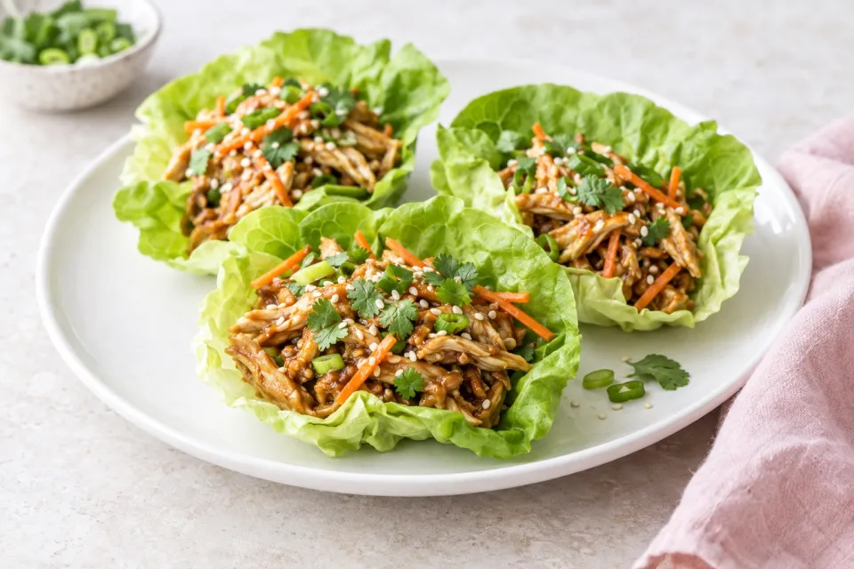 Slow Cooker Asian Chicken Lettuce Wraps