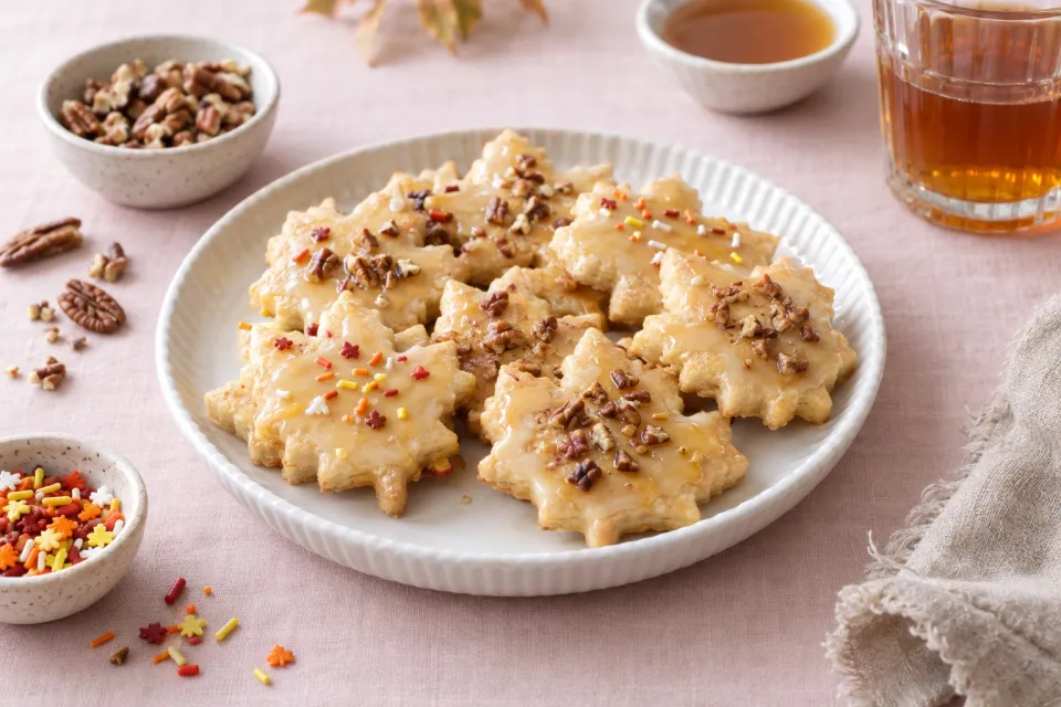 Glazed Maple Shortbread Cookies