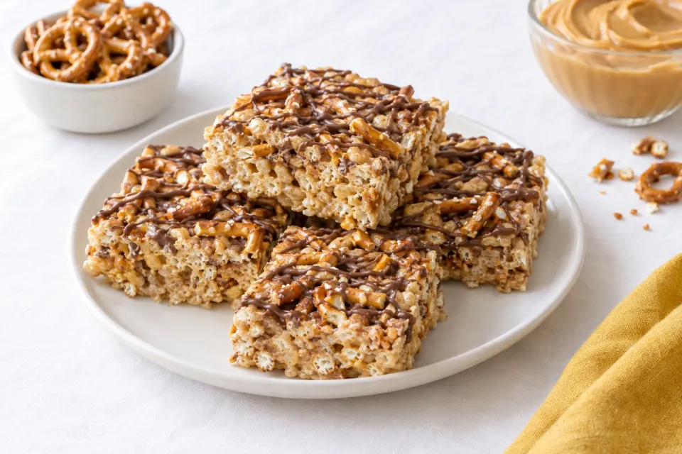 Peanut Butter Pretzel Rice Krispie Treats