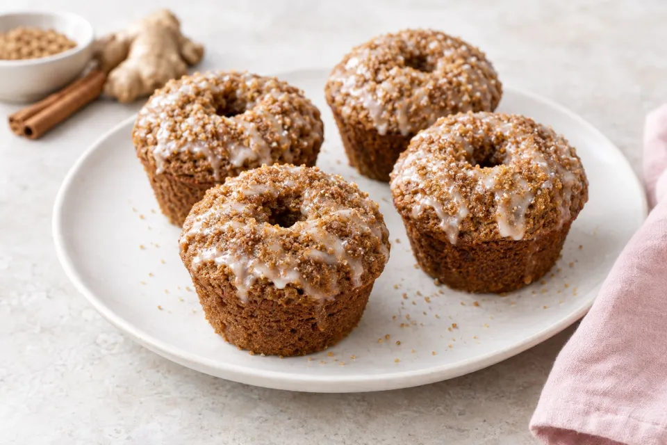 Gingerbread Doughnut Muffins