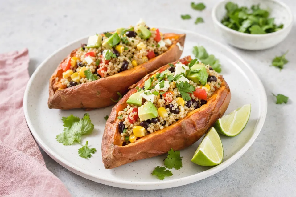 Honey-Lime Quinoa Stuffed Sweet Potatoes