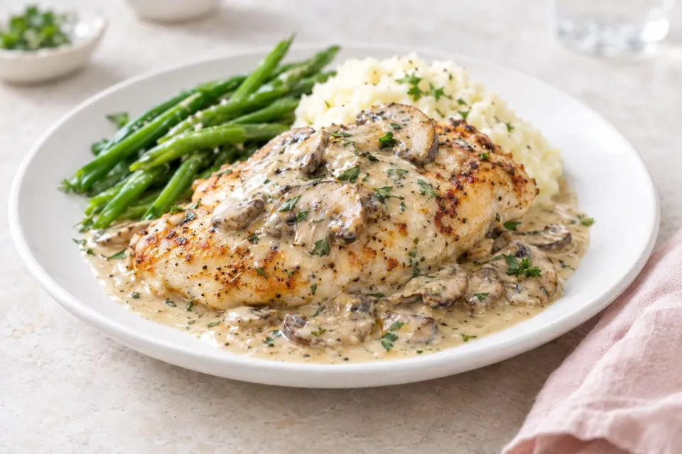Skillet Chicken with Creamy Mushroom Sauce
